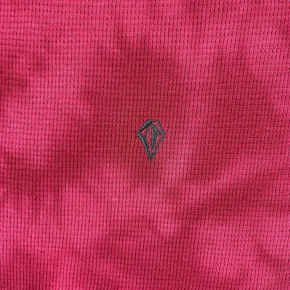 Volcom Embrace Change Mens Thermal Waffle Crew Neck Long Sleeve Shirt Medium Red - Picture 3 of 10